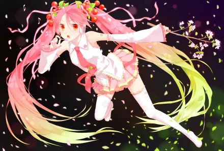 Sakura Miku Anime Vocaloid HD Desktop Wallpaper | Background Image