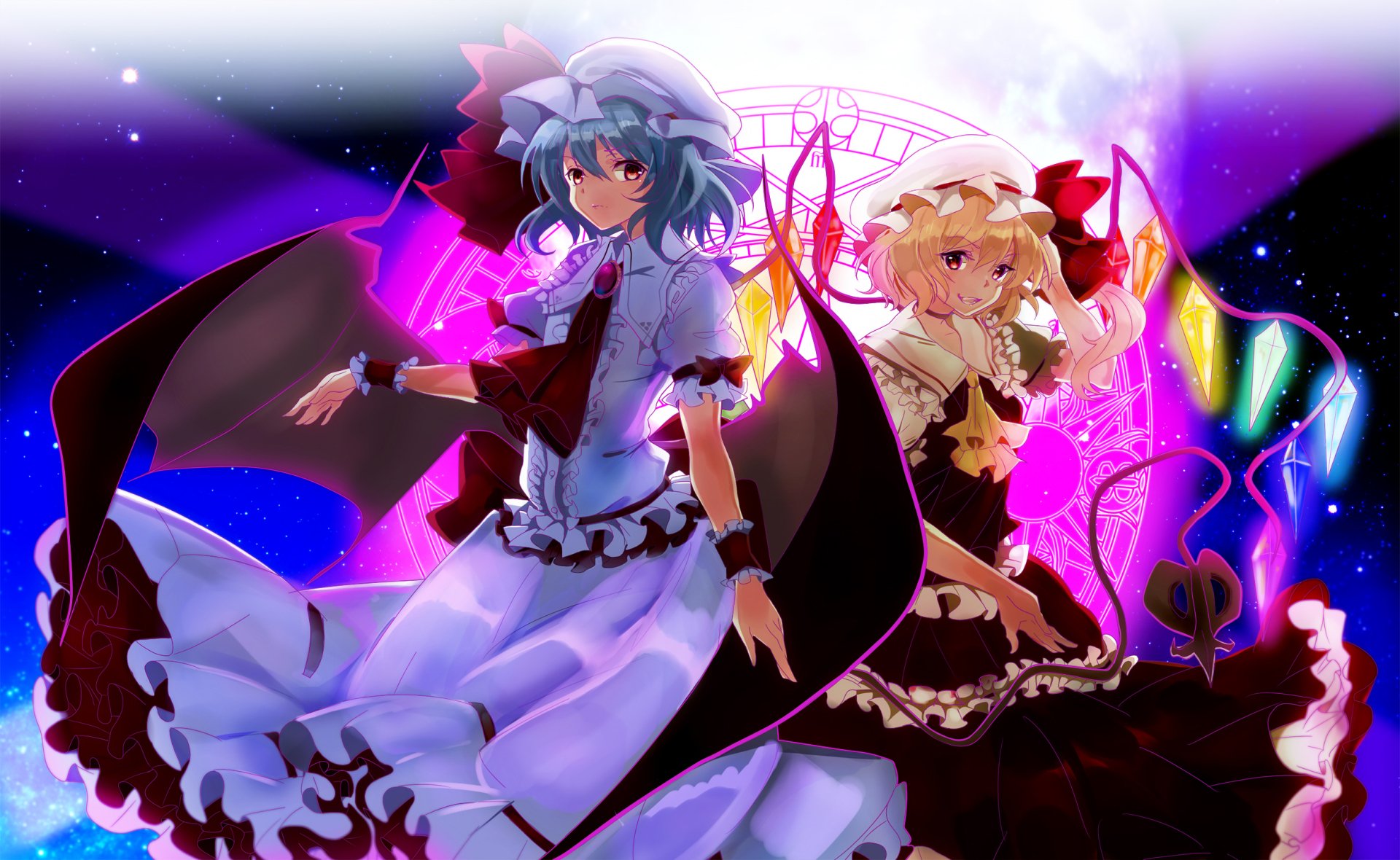 Download Flandre Scarlet Remilia Scarlet Anime Touhou HD Wallpaper by 黒崎神楽