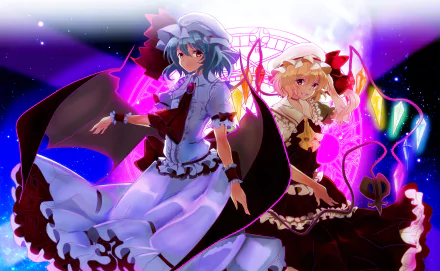 Flandre Scarlet Remilia Scarlet Anime Touhou HD Desktop Wallpaper | Background Image