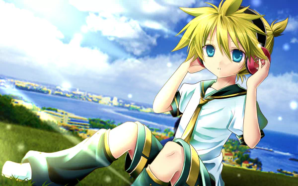 Len Kagamine Anime Vocaloid HD Desktop Wallpaper | Background Image