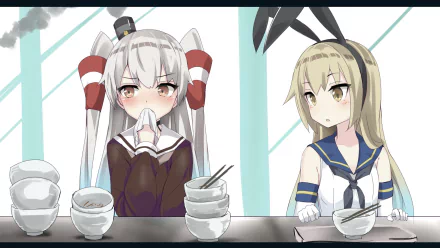 Shimakaze (Kancolle) Amatsukaze (Kancolle) Anime Kantai Collection HD Desktop Wallpaper | Background Image