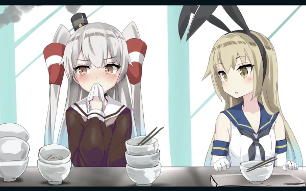 Shimakaze (Kancolle) Amatsukaze (Kancolle) Anime Kantai Collection HD Desktop Wallpaper | Background Image