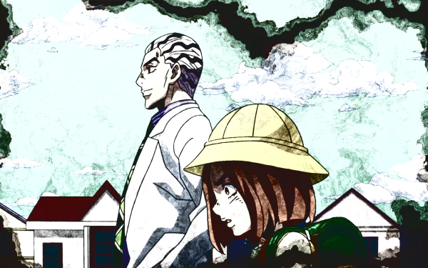 Jojo's Bizarre Adventure: Diamond Is Unbreakable two-toned hair black hair white hair brown hair hat Yoshikage Kira Kosaku Kawajiri Hayato Kawajiri Anime Jojo's Bizarre Adventure HD Desktop Wallpaper | Background Image
