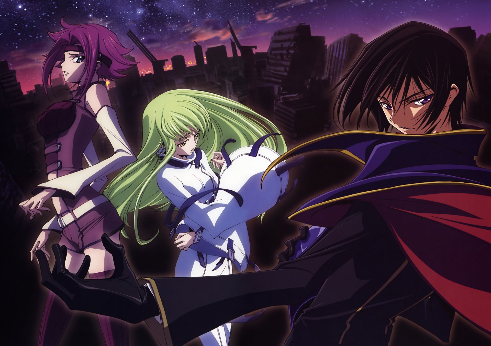 Download Lelouch Lamperouge C.C. (Code Geass) Kallen Kōzuki Anime Code Geass 4k Ultra HD Wallpaper