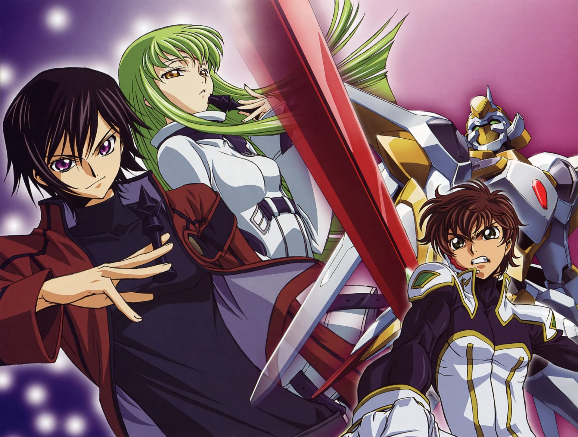 Download Suzaku Kururugi Lelouch Lamperouge C.C. (Code Geass) Anime Code Geass HD Wallpaper