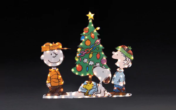 Snoopy christmas tree Charlie Brown Peanuts (Cartoon) Christmas holiday movie A Charlie Brown Christmas HD Desktop Wallpaper | Background Image
