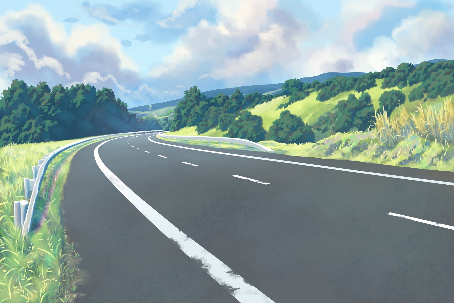Anime Road HD Wallpaper