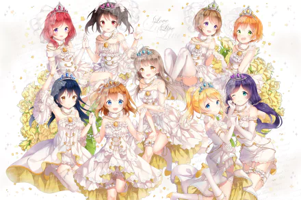 Umi Sonoda Rin Hoshizora Nozomi Tojo Nico Yazawa Maki Nishikino Kotori Minami Honoka Kousaka Hanayo Koizumi Eri Ayase Anime Love Live! HD Desktop Wallpaper | Background Image