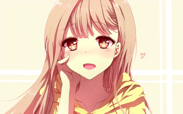A HD desktop wallpaper featuring Neko Fujinomiya from Masamune-kun's Revenge. The image shows her with blonde hair, orange eyes, and a blush, smiling softly. Anime-style artwork enhances her gentle expression.