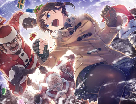 Santa Claus skirt pantyhose Christmas Anime Original anime christmas HD Desktop Wallpaper | Background Image