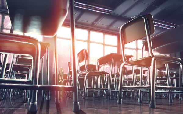 school Anime classroom HD Desktop Wallpaper | Background Image
