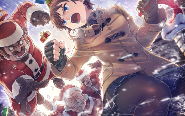 Anime Original Christmas Pantyhose Skirt Santa Claus HD Wallpaper | Background Image