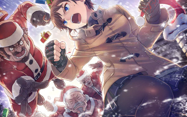 Santa Claus skirt pantyhose Christmas Anime Original anime christmas HD Desktop Wallpaper | Background Image