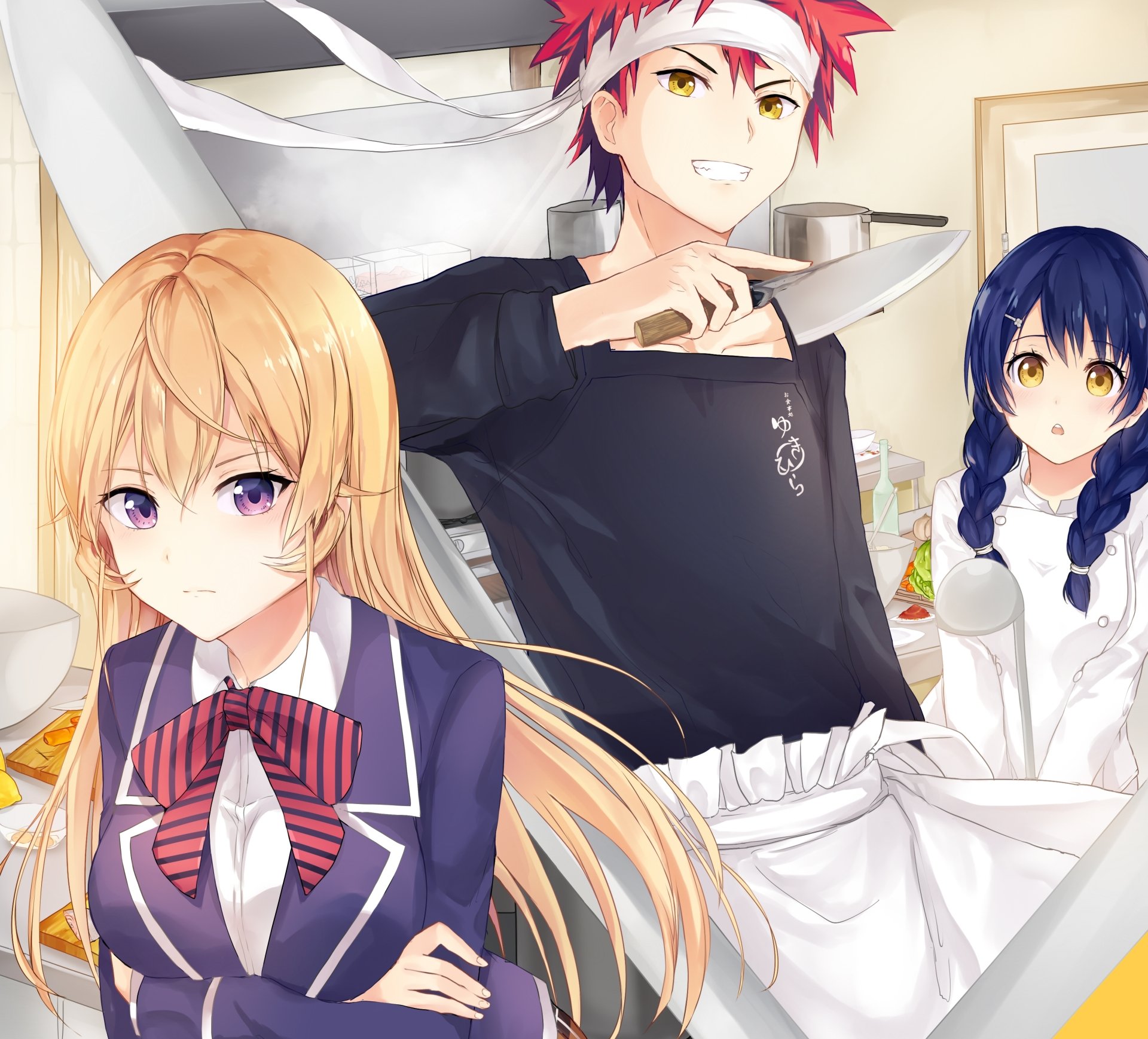 Download Megumi Tadokoro Sōma Yukihira Erina Nakiri Anime Food Wars Shokugeki No Soma HD Wallpaper