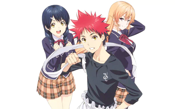 Megumi Tadokoro Sōma Yukihira Erina Nakiri Anime Food Wars: Shokugeki no Soma HD Desktop Wallpaper | Background Image