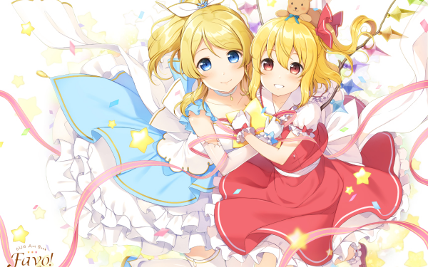 Anime Crossover Flandre Scarlet Eri Ayase Love Live! HD Wallpaper | Background Image