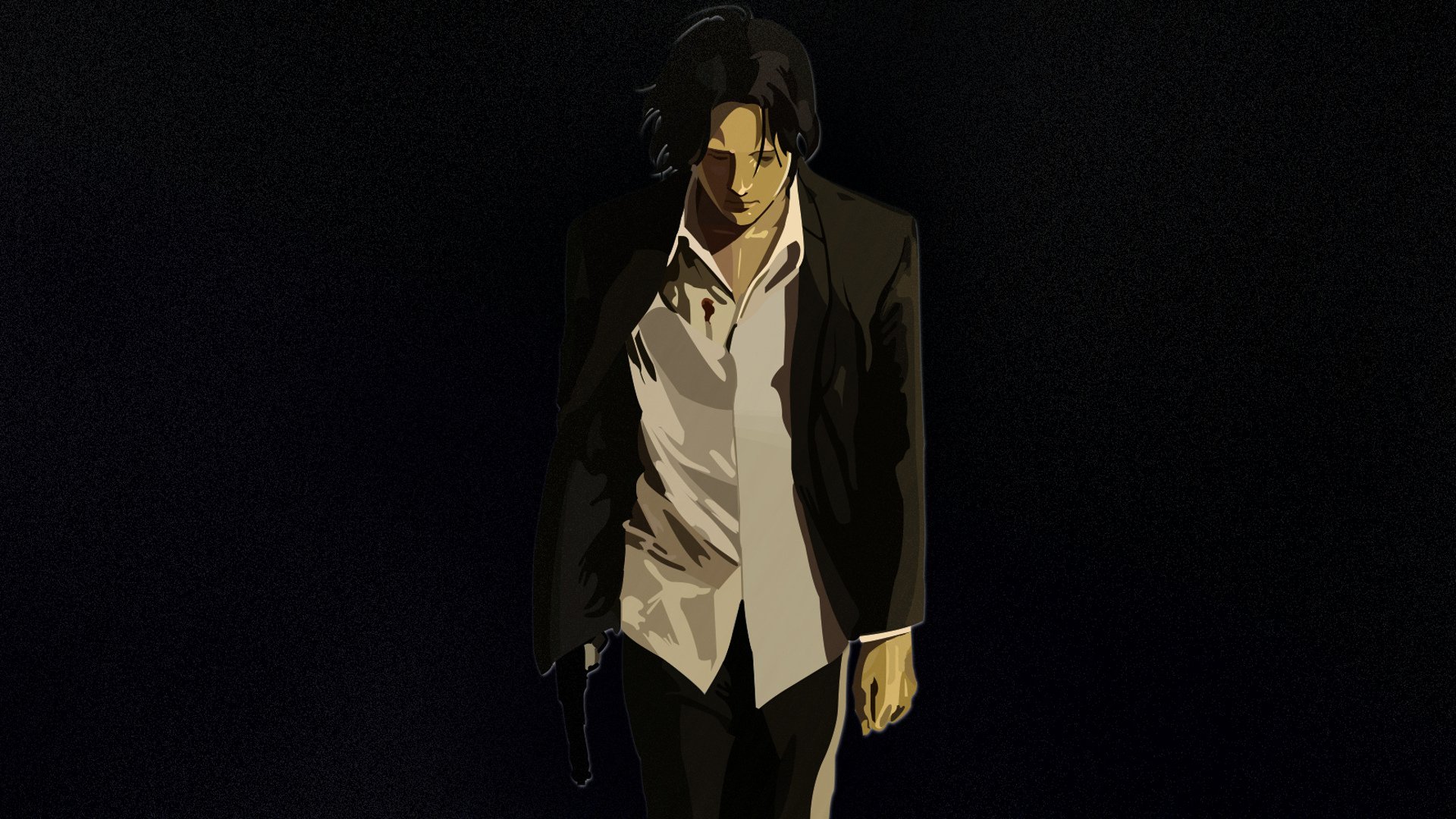 HD desktop wallpaper featuring a dark, intense scene from the 2004 TV show Monster, highlighting the show's dramatic and suspenseful atmosphere.