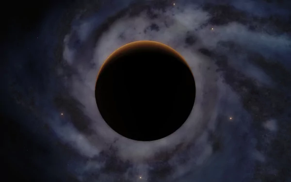 HD PC desktop wallpaper featuring a dark planet silhouetted against a glowing galaxy, inspired by the Space Engine video game universe.