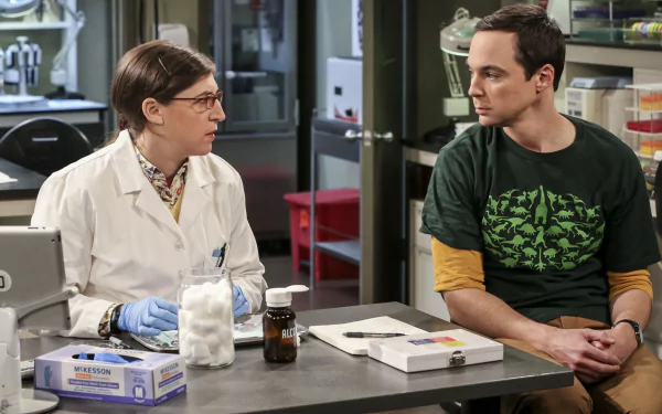 Amy Farrah Fowler Mayim Bialik Sheldon Cooper Jim Parsons TV Show The Big Bang Theory HD Desktop Wallpaper | Background Image