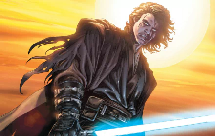 lightsaber blue lightsaber Jedi Anakin Skywalker Comic Star Wars HD Desktop Wallpaper | Background Image