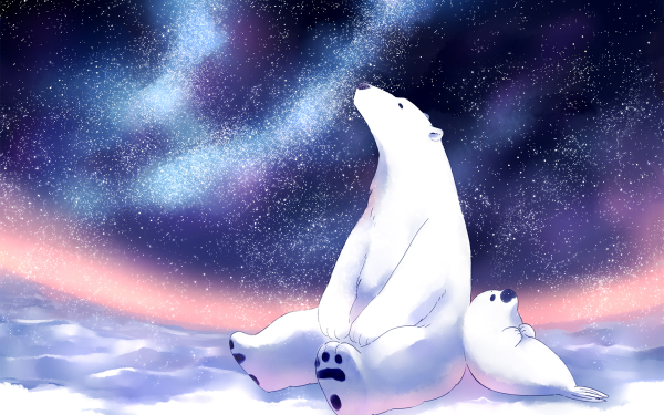 Anime Polar Bear in Love Polar Bear HD Wallpaper | Background Image