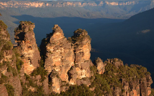 nature landscape Three Sisters (Australia) katoomba cliff Blue Mountains Australia Three Sisters HD Desktop Wallpaper | Background Image