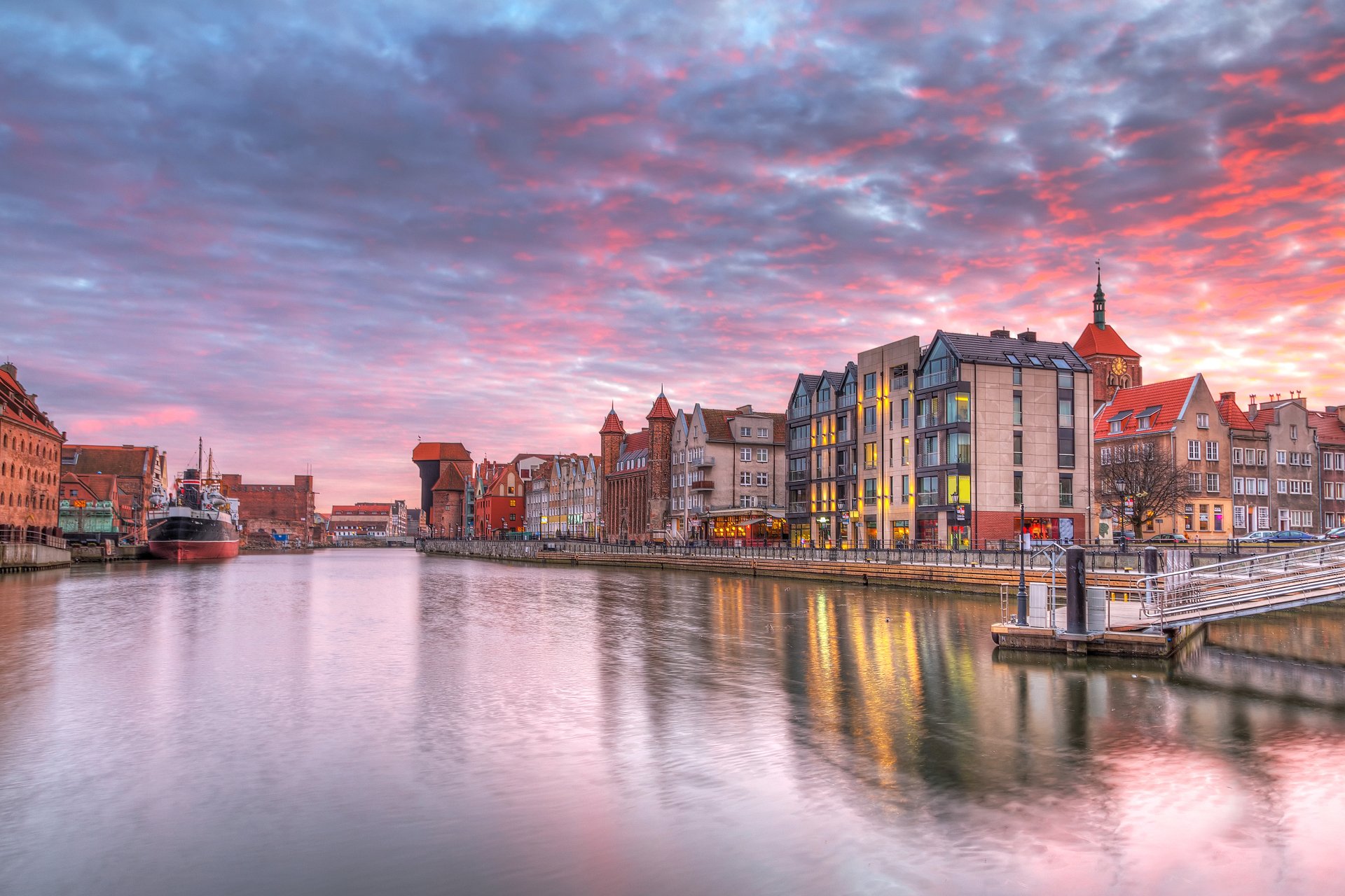 Town on the River in Poland