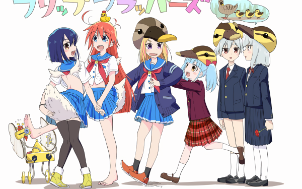 Anime Flip Flappers Cocona Kokomine Yuyu Nyunyu Papika Toto Yayaka TT-392 HD Wallpaper | Background Image