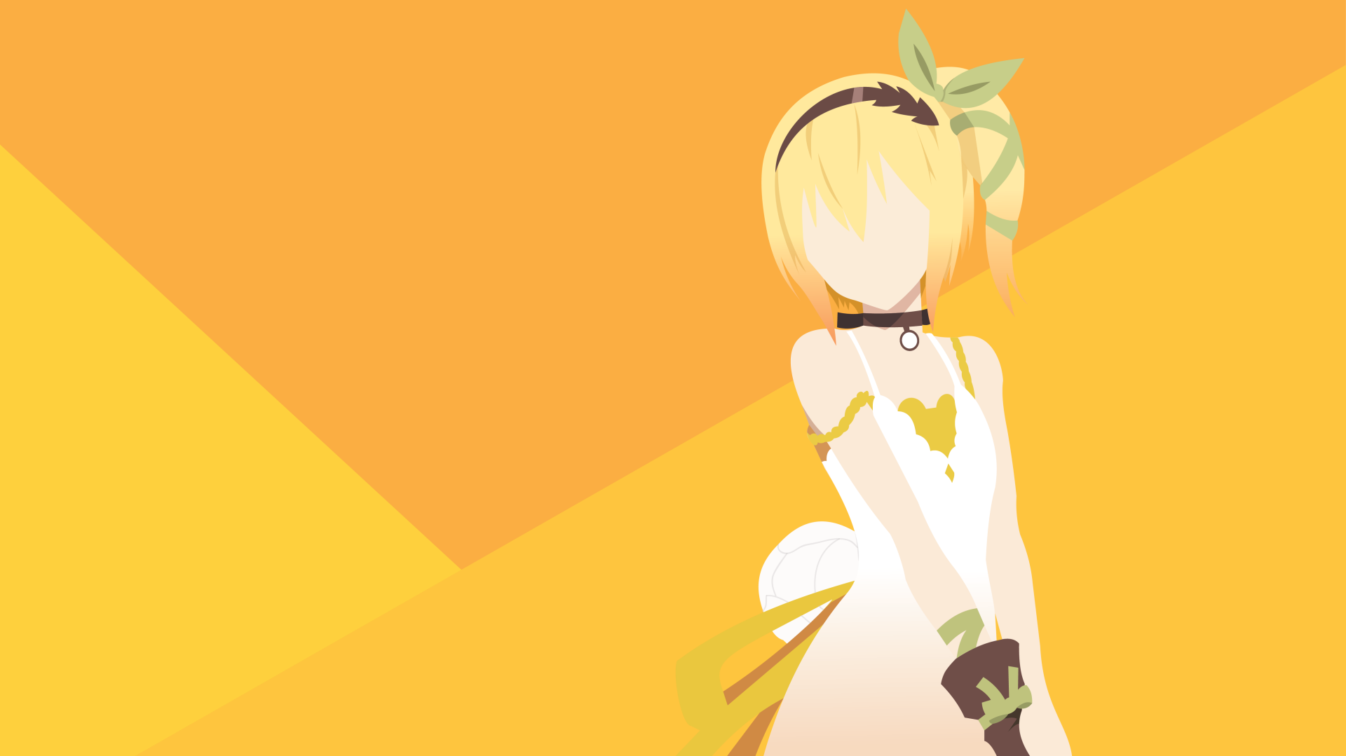 Anime-style 4K Ultra HD PC wallpaper featuring a faceless character from Tales of Zestiria the X against a vibrant orange background.