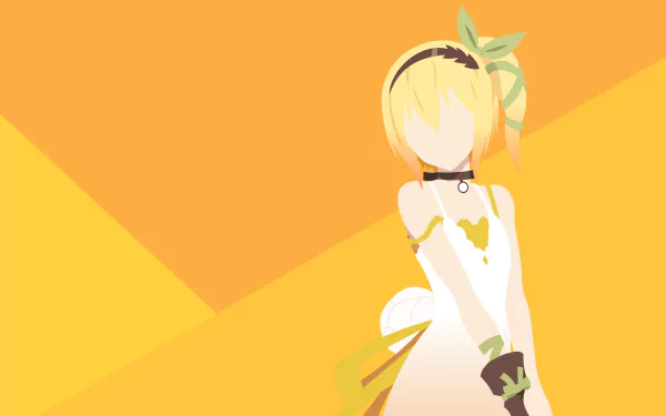 Anime-style 4K Ultra HD PC wallpaper featuring a faceless character from Tales of Zestiria the X against a vibrant orange background.