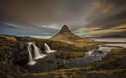 waterfall Kirkjufoss Iceland landscape river nature Kirkjufell HD Desktop Wallpaper | Background Image