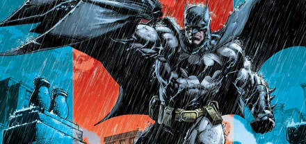 Batman in the rain from DC Comics' Batman: Detective Comics, captured in HD, serving as a striking desktop wallpaper and background.