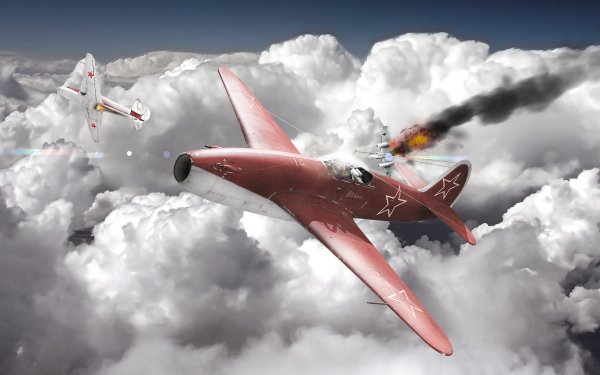 Video Game War Thunder Cloud Aircraft Battle Warplane HD Wallpaper | Background Image