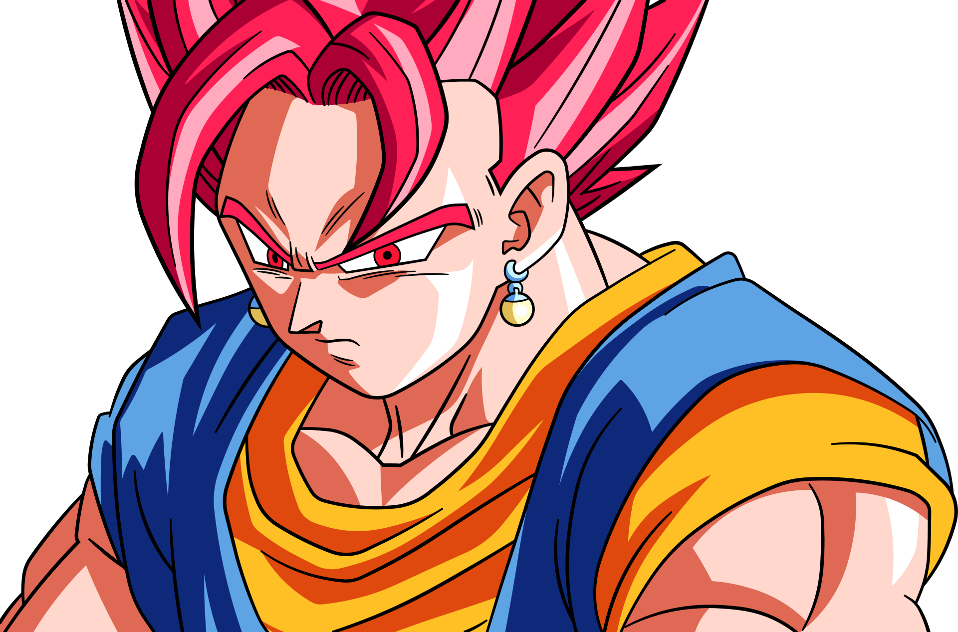 Anime-style Dragon Ball Z character with spiky pink hair and intense expression, rendered in vibrant 4K Ultra HD detail for PC desktop wallpaper.
