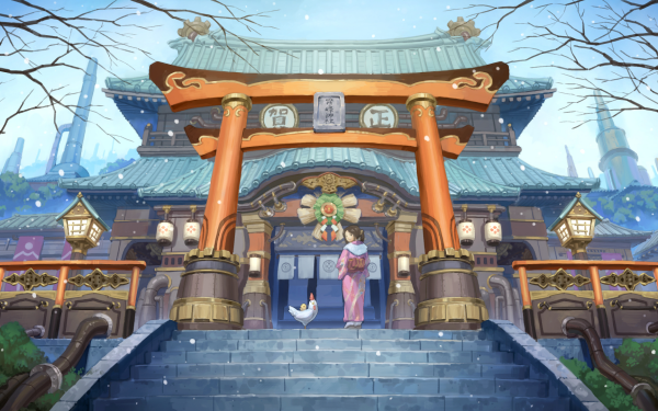 Anime Temple HD Wallpaper | Background Image