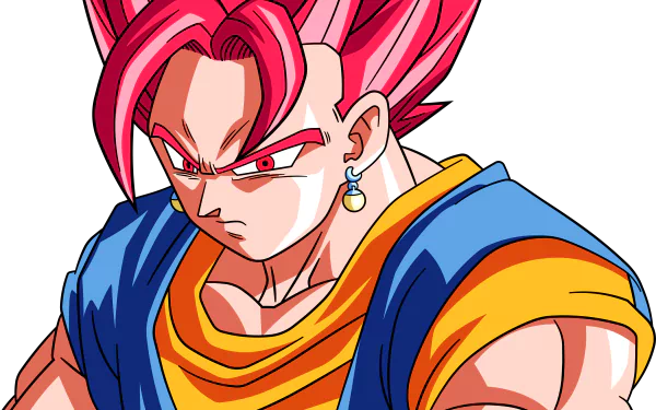 Anime-style Dragon Ball Z character with spiky pink hair and intense expression, rendered in vibrant 4K Ultra HD detail for PC desktop wallpaper.