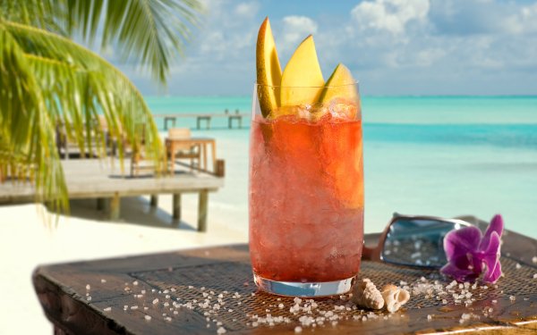 Food Cocktail Drink Beach Horizon Tropical Glass Summer HD Wallpaper | Background Image