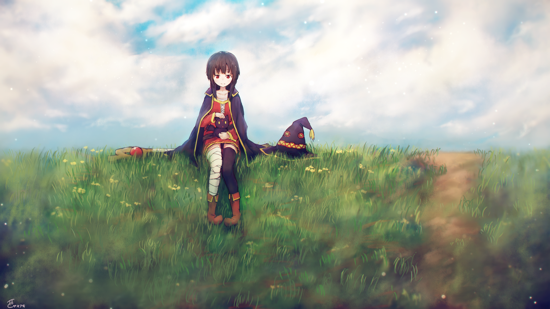 Wallpaper girl, background, anime, art, megumin, kono subarashii sek'ai is  shukufuku wo for mobile and desktop, section сёдзё, resolution 2560x1440 -  download