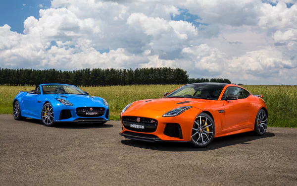 orange car car Jaguar (Car) vehicle Jaguar F-Type HD Desktop Wallpaper | Background Image