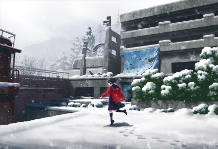 Anime winter winter anime HD Desktop Wallpaper | Background Image