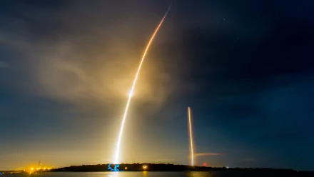  Long Exposure of SpaceX Launching and Landing by SpaceX