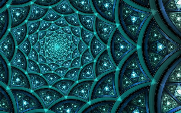 Abstract Fractal Turquoise Blue HD Wallpaper | Background Image