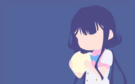 Minimalist 8K Ultra HD anime wallpaper featuring Aki Adagaki from Masamune-kun's Revenge with a simplified color palette and no facial details.