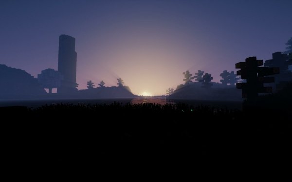Video Game Minecraft Sunset Night HD Wallpaper | Background Image