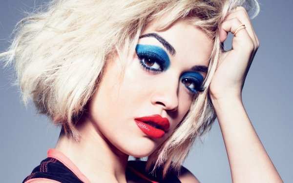 Music Rita Ora Singers United Kingdom English Singer Brown Eyes Short Hair Blonde Makeup Face Lipstick HD Wallpaper | Background Image