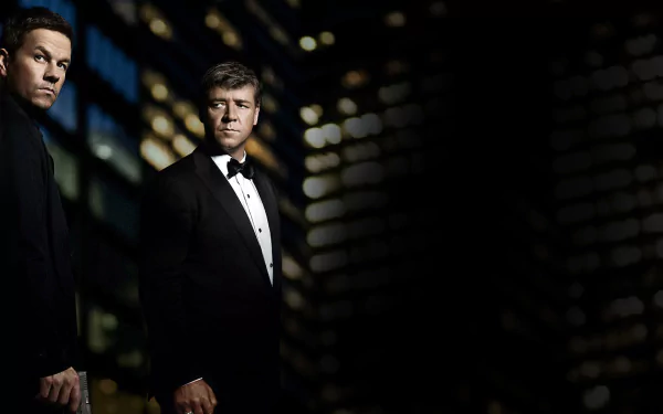 Russell Crowe mayor hostetler Mark Wahlberg billy taggart movie Broken City HD Desktop Wallpaper | Background Image