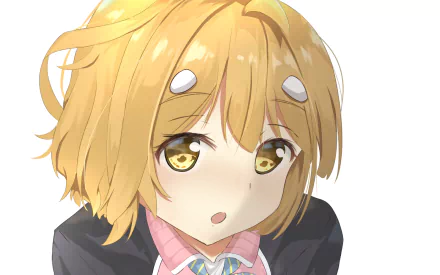 HD anime desktop wallpaper featuring Yoshino Koiwai from Masamune-kun's Revenge with detailed blond hair and expressive golden eyes.