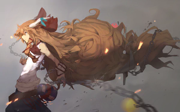 Suika Ibuki Anime Touhou HD Desktop Wallpaper | Background Image