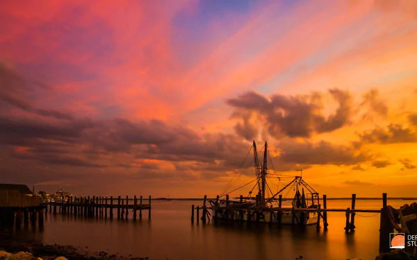  Shrimp Boat at Sunset by Deremer Studios