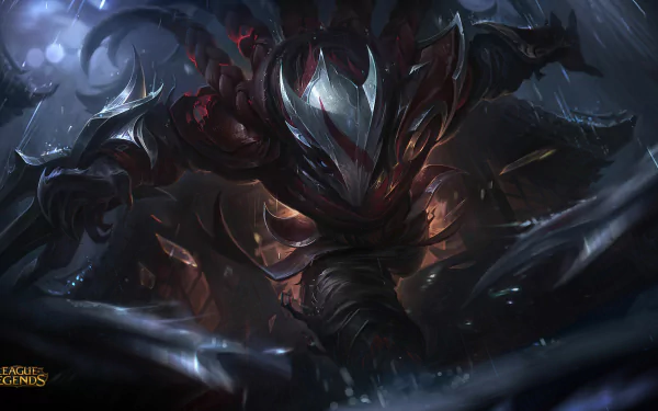 A high-definition desktop wallpaper featuring Talon from the video game League of Legends, depicting an intense and dark-themed scene capturing the character's menacing aura.